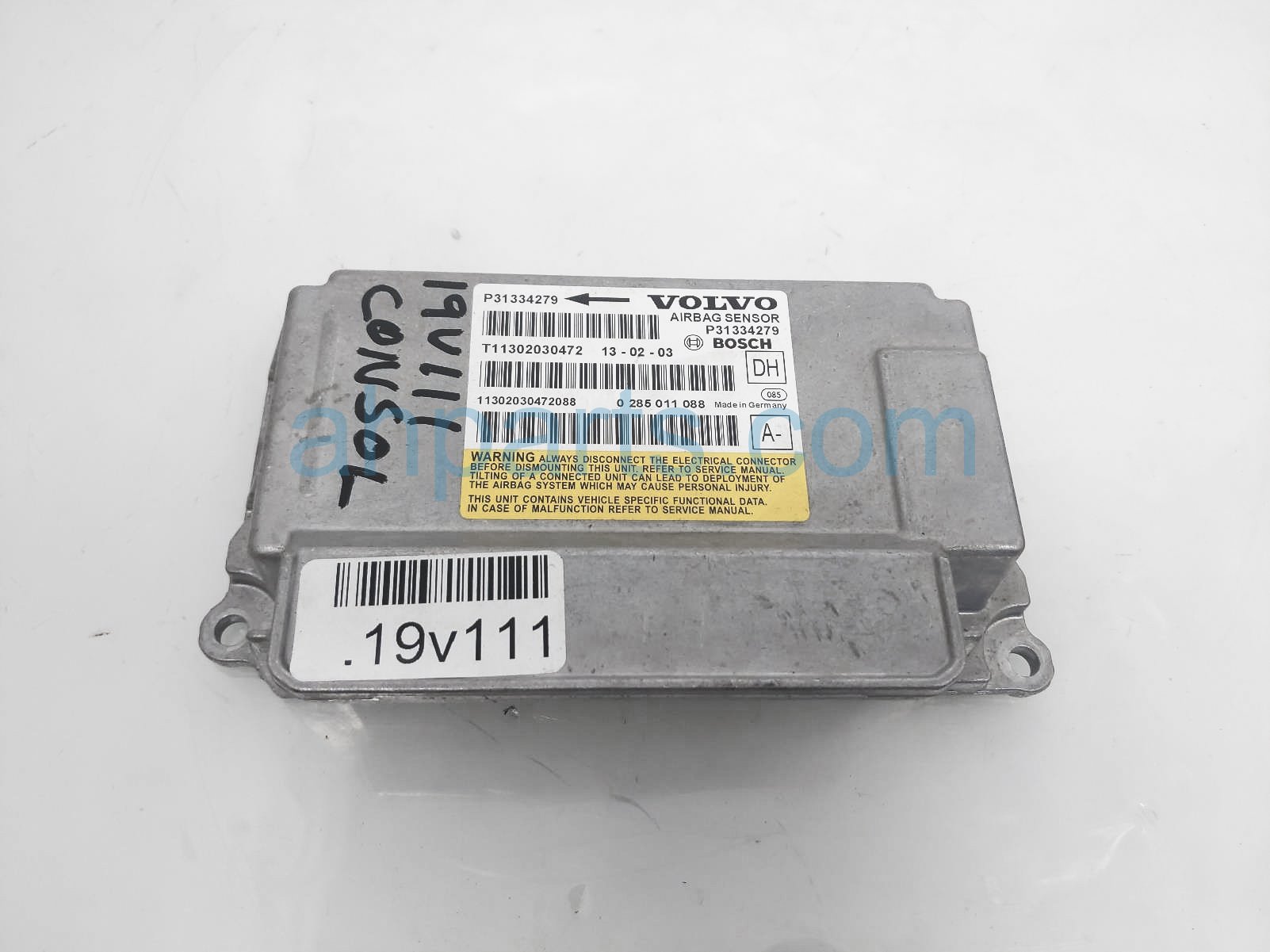 $50 Volvo SRS AIRBAG CONTROL MODULE -BLOWN A/B