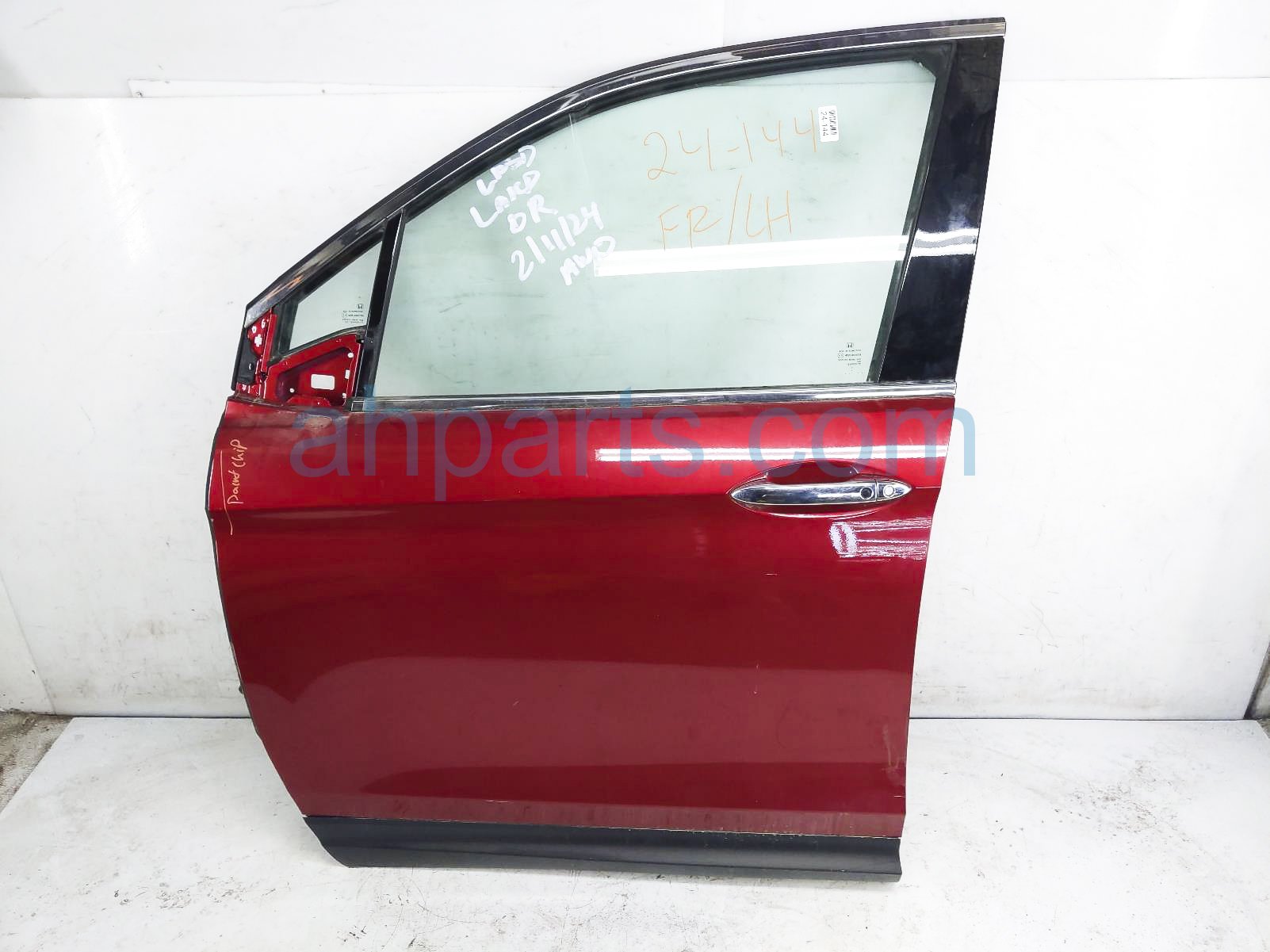 $849 Honda FR/LH DOOR - RED - NO MIRROR TRIM*