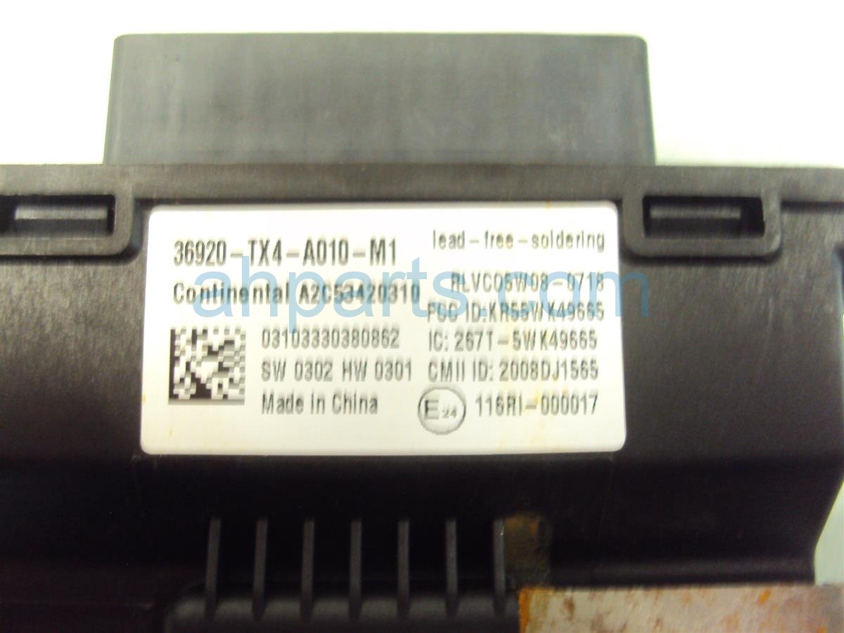 $29 Acura BACK UP CONTROL UNIT 36920-TX4-A01